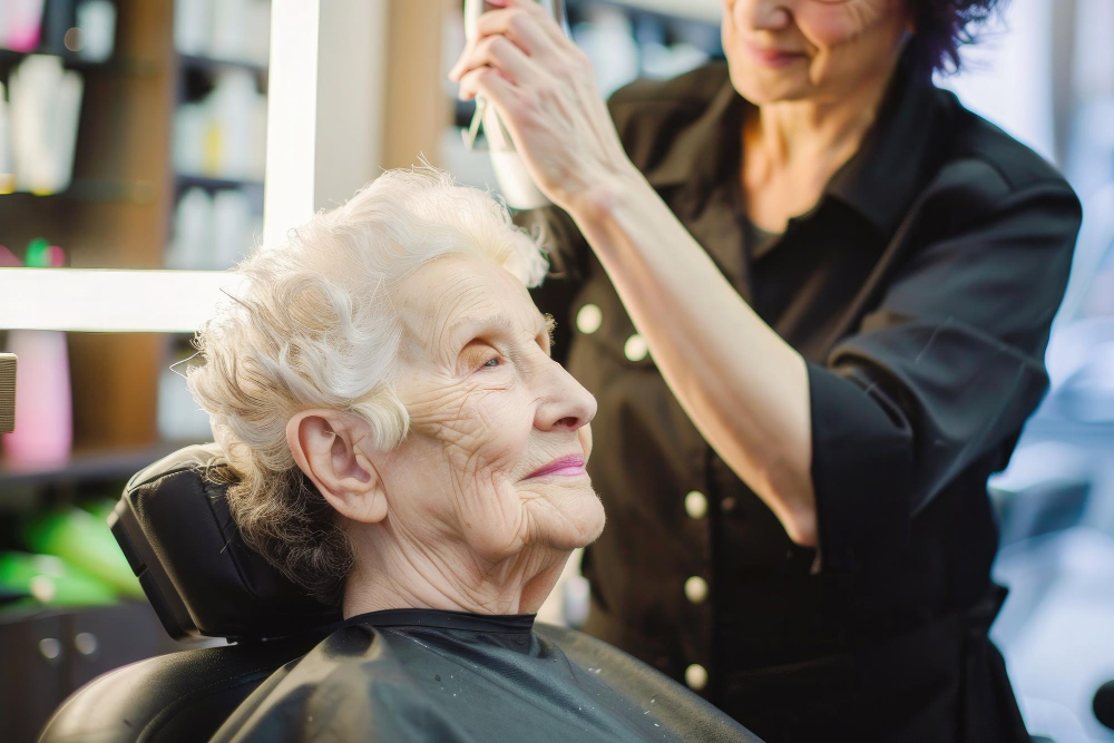 Coiffeur à domicile pour personne âgées, coupe et coiffage doux, dans le confort du domicile